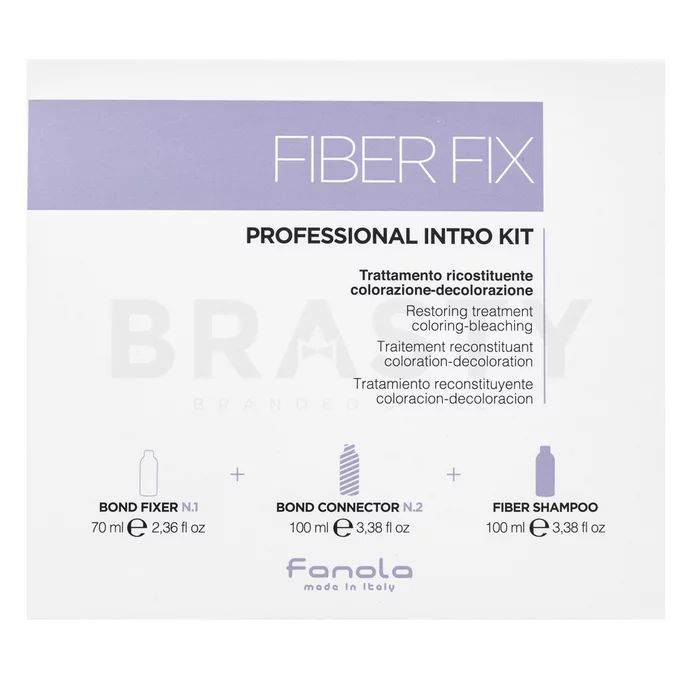 Fanola Fiber Fix Professional Intro Kit nastavite za kemično obdelane lase 70 ml + 100 ml + 100 ml