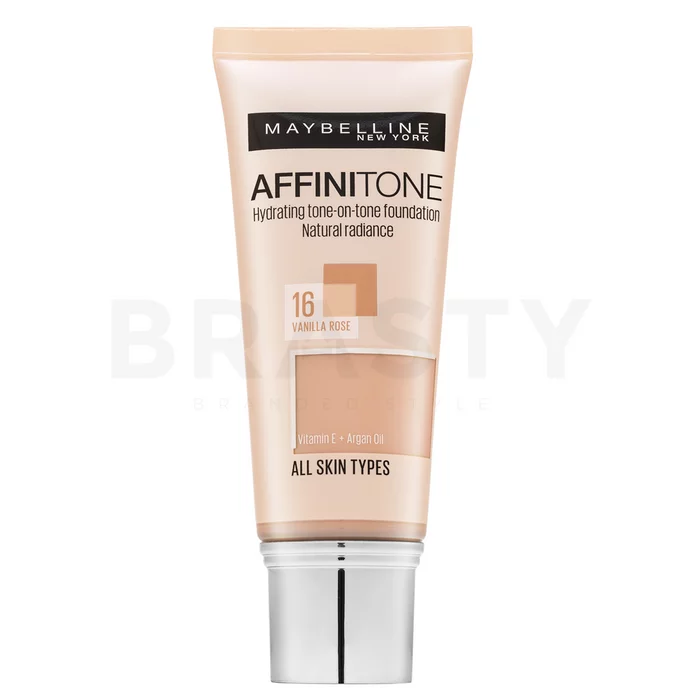 Maybelline Affinitone Hydrating tone-on-tone Foundation tekutý make-up s hydratačným účinkom 16 Vanilla Rose 30 ml