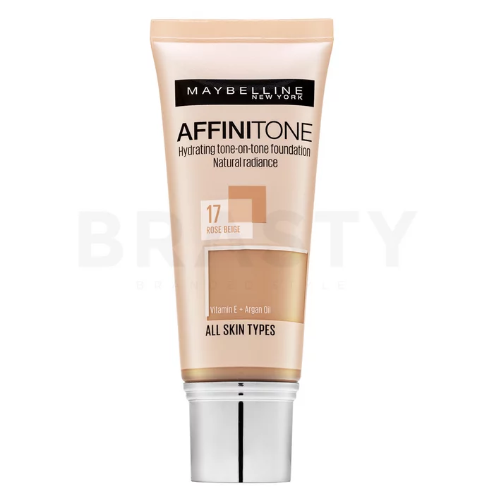 Maybelline Affinitone Hydrating tone-on-tone Foundation tekutý make-up s hydratačným účinkom 17 Rose Beige 30 ml