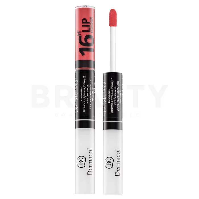 Dermacol 16H Lip Colour dlhotrvajúca dvojfázová farba a lesk na pery No. 12 7,1 ml