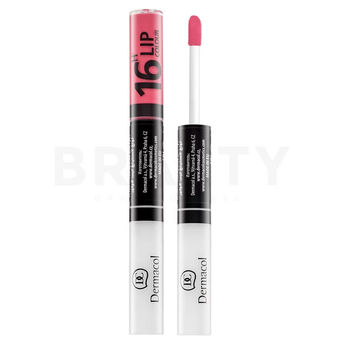 Dermacol 16H Lip Colour dlhotrvajúca dvojfázová farba a lesk na pery No. 16 7,1 ml