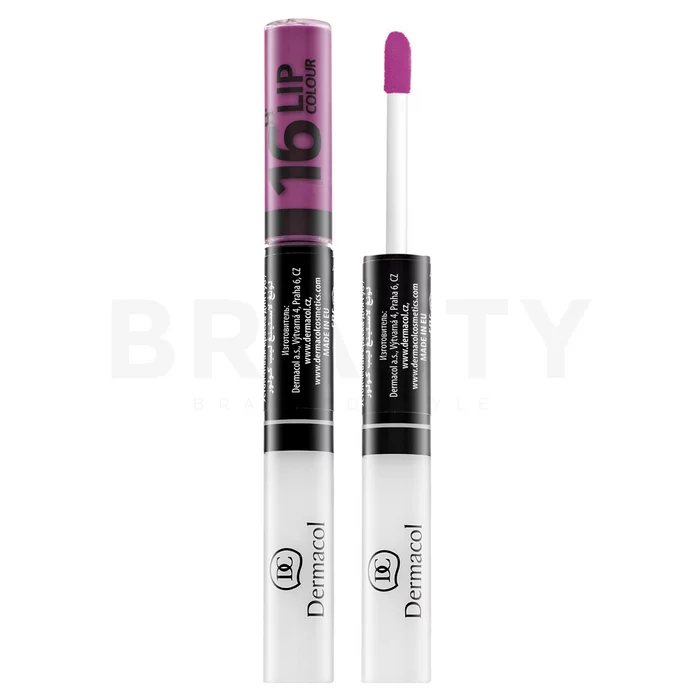 Dermacol 16H Lip Colour dlhotrvajúca dvojfázová farba a lesk na pery No. 19 7,1 ml
