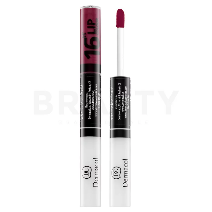 Dermacol 16H Lip Colour dlhotrvajúca dvojfázová farba a lesk na pery No. 22 7,1 ml