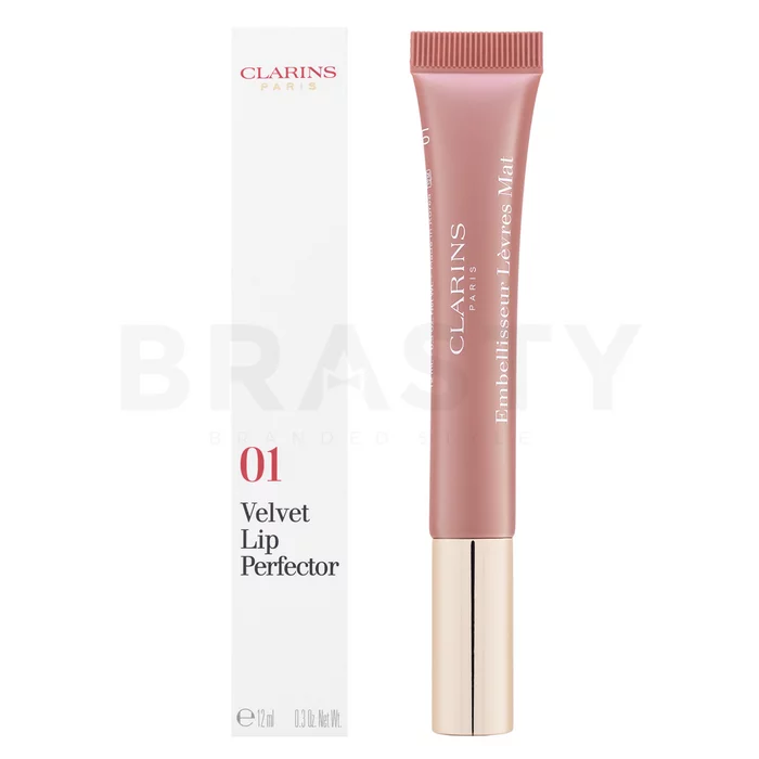 Clarins Velvet Lip Perfector sijaj za ustnice z vlažilnim učinkom 01 Nude 12 ml