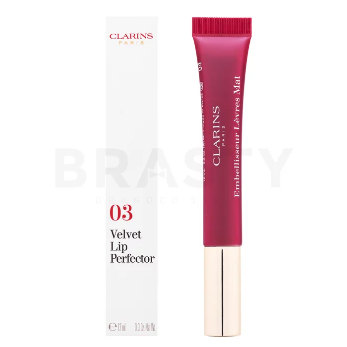 Clarins Velvet Lip Perfector sijaj za ustnice z vlažilnim učinkom 03 Velvet Red 12 ml