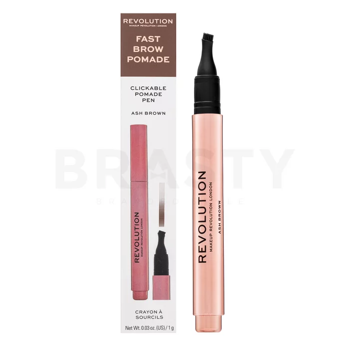 Makeup Revolution Fast Brow Clickable Pomade Pen wenkbrauwpotlood Ash Brown 1 ml