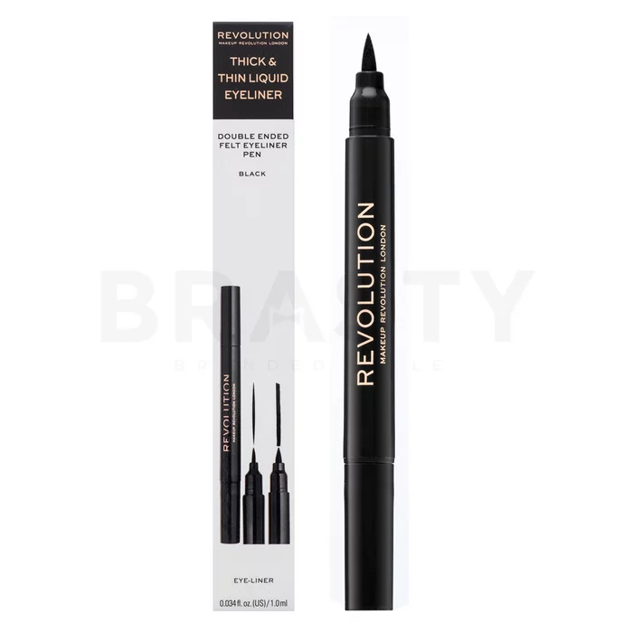 Makeup Revolution Thick and Thin Dual Liquid Eyeliner Dubbelzijdig oogpotlood Black 1 ml