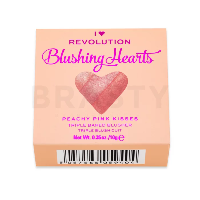 I Heart Revolution Blushing Hearts Triple Baked Blusher rdečilo v prahu Peachy Pink Kisses 10 g