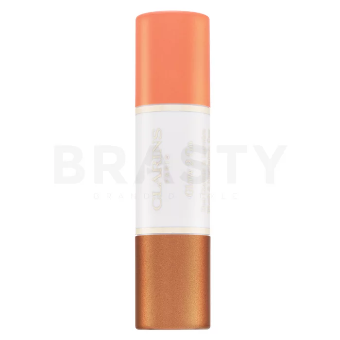 Clarins Glow 2 Go Blush & Highlighter krémová lícenka 2v1 02 Golden Peach 2x4 g