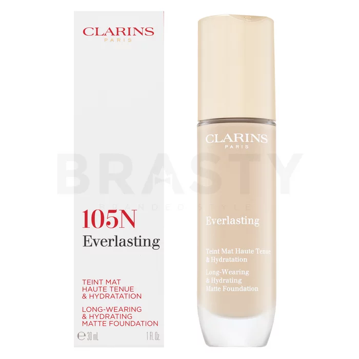 Clarins Everlasting Long-Wearing & Hydrating Matte Foundation hosszan tartó make-up mattító hatásért 105N 30 ml