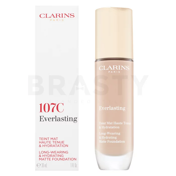 Clarins Everlasting Long-Wearing & Hydrating Matte Foundation fondotinta lunga tenuta per effetto opaco 107C 30 ml