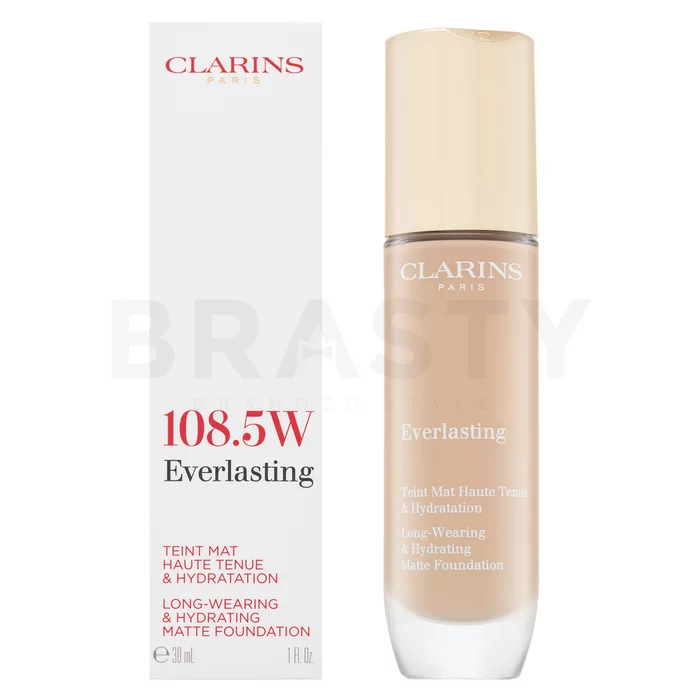 Clarins Everlasting Long-Wearing & Hydrating Matte Foundation fondotinta lunga tenuta per effetto opaco 108.5W 30 ml