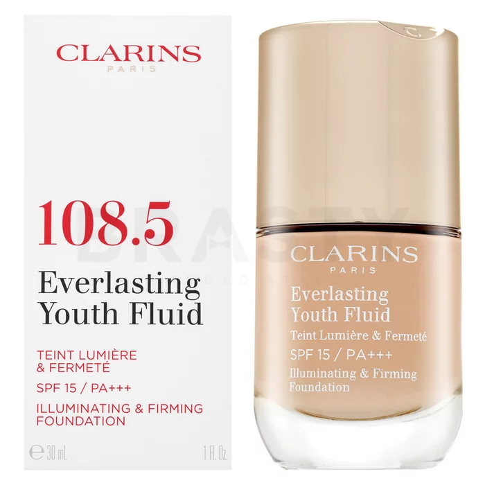 Clarins Everlasting Youth Fluid fondotinta lunga tenuta anti-invecchiamento della pelle 108.5 Cashew 30 ml