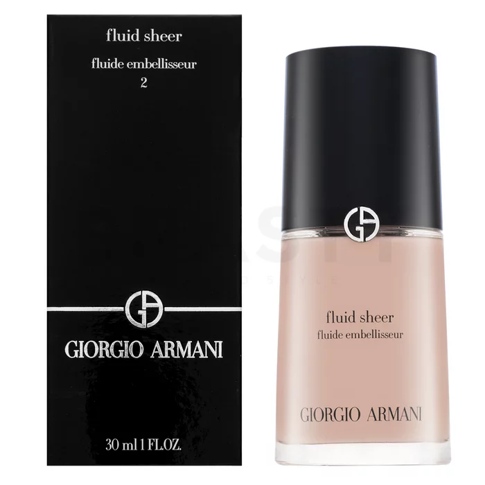 Armani (Giorgio Armani) Fluid Sheer emulsione tonificante e idratante per l' unificazione della pelle e illuminazione 2 Shimmering Beige 30 ml
