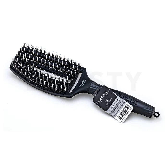 Olivia Garden Fingerbrush Combo Medium Black Haarbürste mit Nylon- und Eberborsten