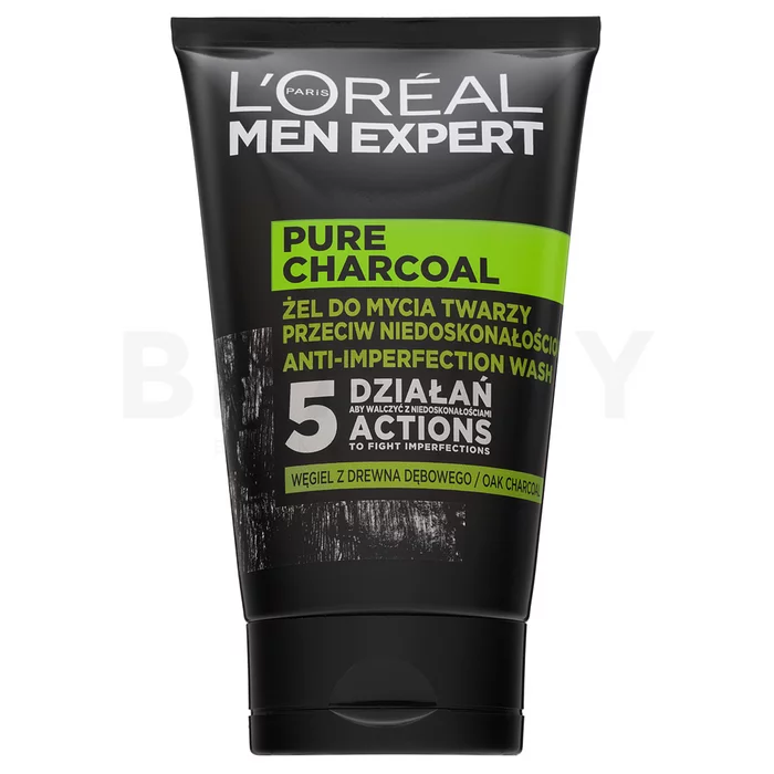 L´Oréal Paris Men Expert Pure Charcoal Anti-Imperfection Wash tisztító gél férfiaknak 100 ml