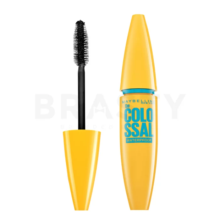 Maybelline Colossal Glam Black Waterproof wasserfeste Wimperntusche für verlängerte und geschwungene Wimpern 01 Black 10 ml