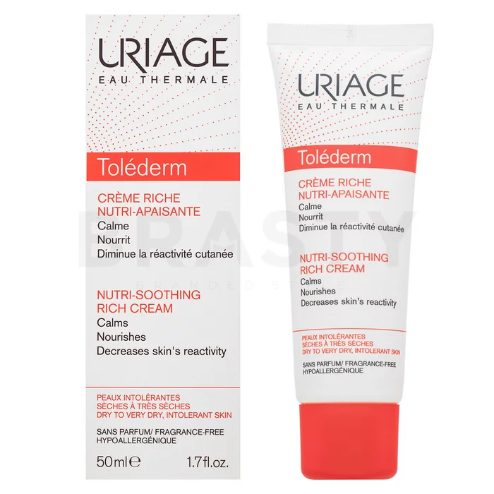 Uriage Toléderm Riche Nutri-Soothing Cream nyugtató emulzió nagyon száraz és érzékeny arcbőrre 50 ml