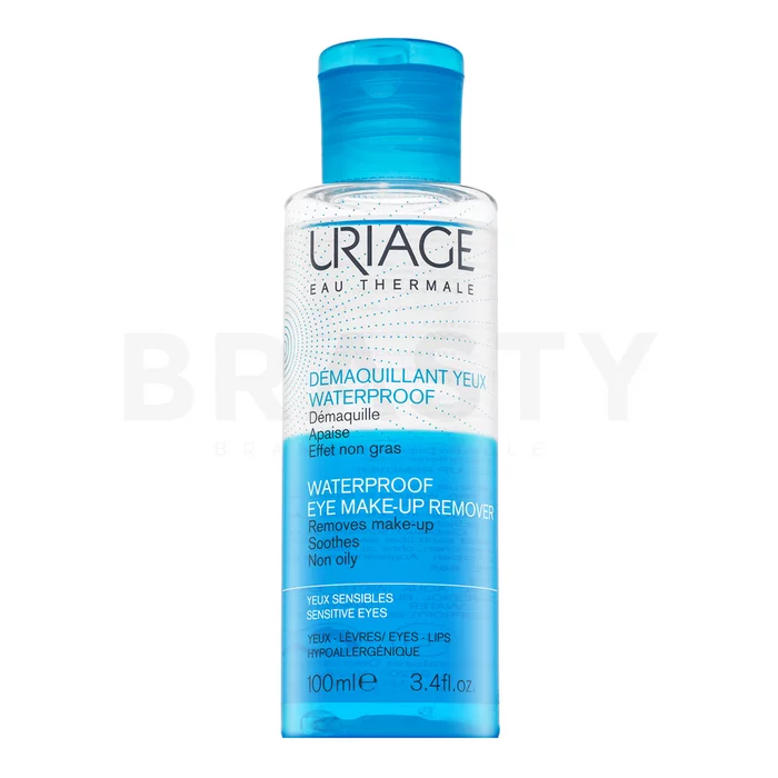 Uriage Waterproof Eye Make-Up Remover dwufazowy płyn do demakijażu do usuwania trwałego i wodoodpornego makijażu 100 ml