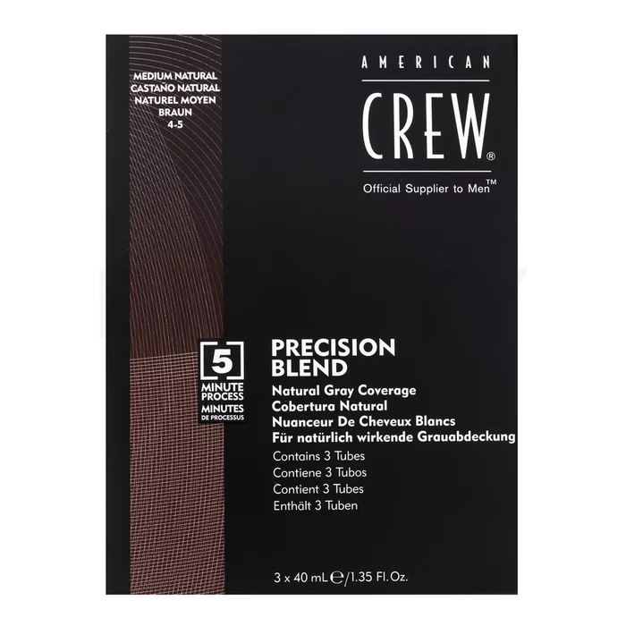 American Crew Precision Blend Natural Gray Coverage Color de pelo Para hombres Medium Natural 4-5 3 x 40 ml
