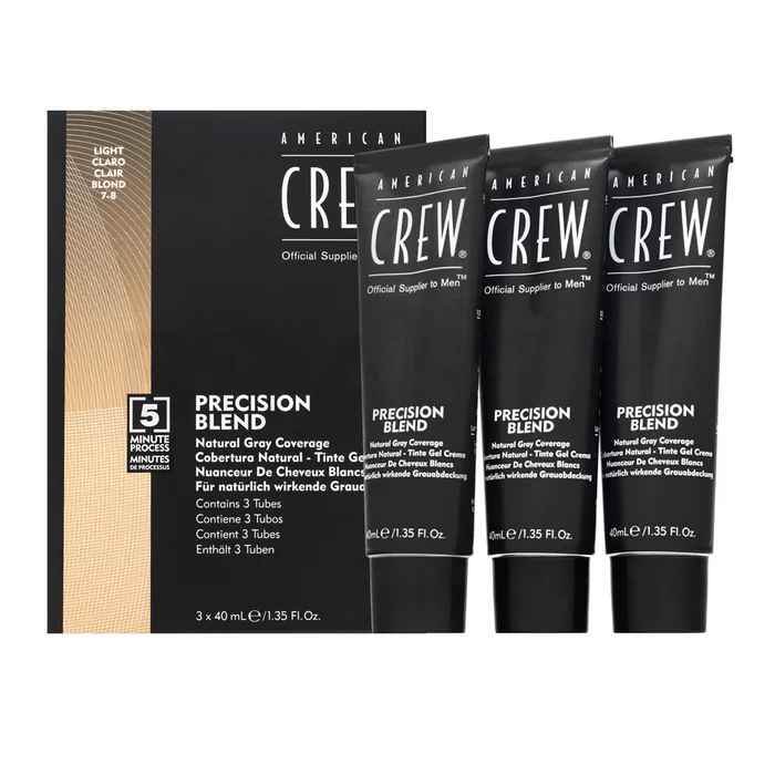 American Crew Precision Blend Natural Gray Coverage Color de pelo Para hombres Light Blond 7-8 3 x 40 ml