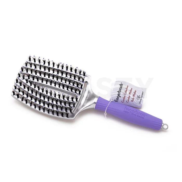 Olivia Garden Fingerbrush Combo Large Violet haarborstel met Nylon en Varkenshaar