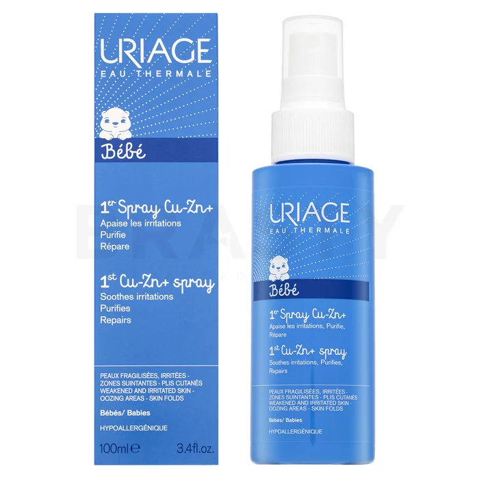Uriage Bébé obnovitvena krema za plenični izpuščaj 1st Cu-Zn+ Anti-Irritation Spray 100 ml