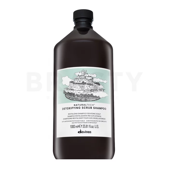 Davines Natural Tech Detoxifying Scrub Shampoo peeling șampon pentru păr gras 1000 ml