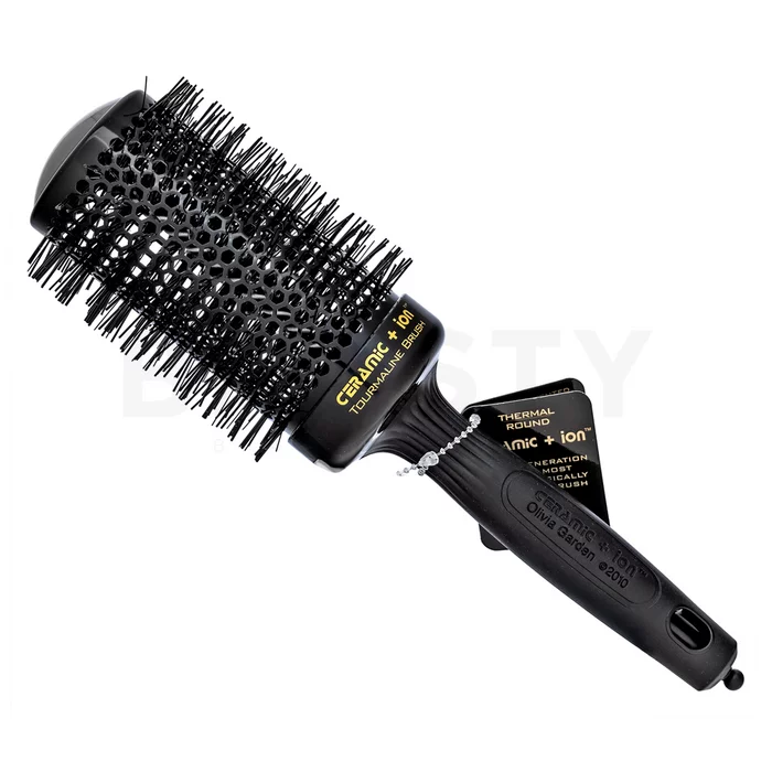 Olivia Garden Ceramic+Ion Tourmalin Black Brush Cepillo para el cabello 55 mm