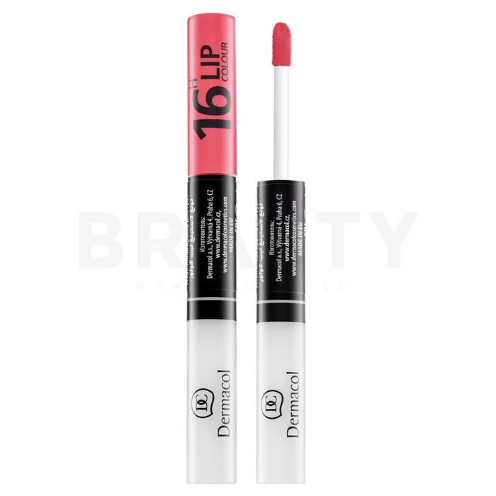 Dermacol 16H Lip Colour dlhotrvajúca dvojfázová farba a lesk na pery No. 10 7,1 ml