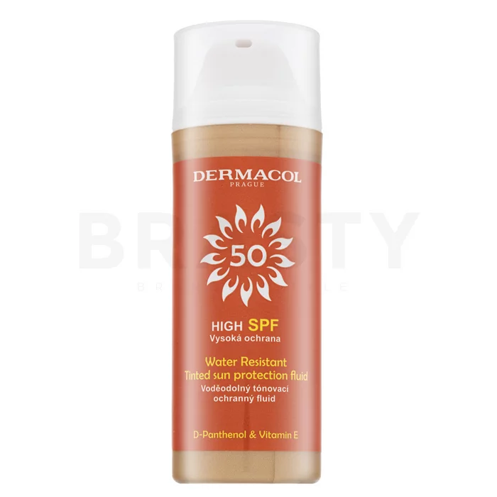 Dermacol Sun Tinted Water Resistant Fluid SPF50 zonnebrandcrème om de huidskleur te egaliseren 50 ml