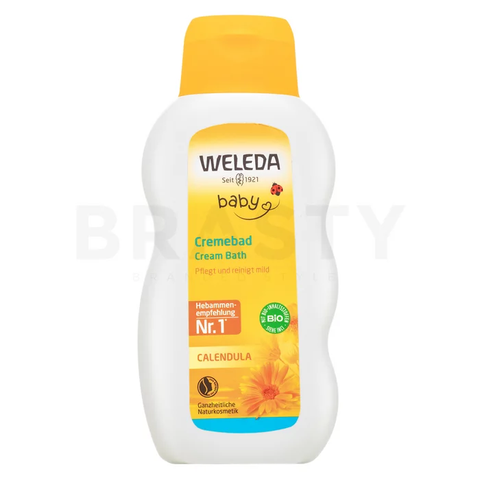 Weleda Baby Calendula Cream Bath relaxáló fürdő- és tusoló gél esszenciális olajokkal gyerekeknek 200 ml