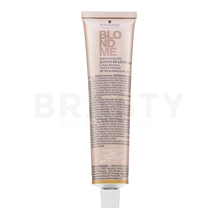 Schwarzkopf Professional BlondMe Bond Enforcing Blonde High-Lighting crème om het haar lichter te maken Warming Gold 60 ml