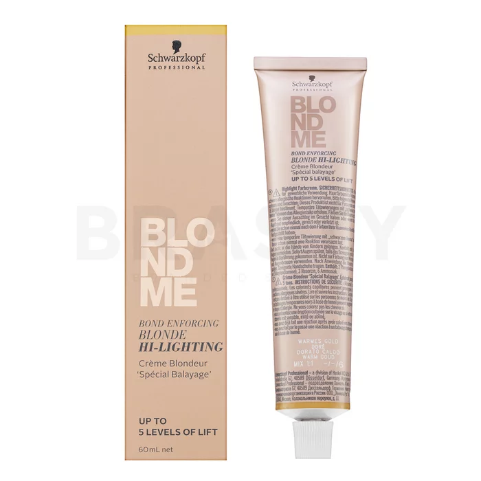 Schwarzkopf Professional BlondMe Bond Enforcing Blonde High-Lighting crème om het haar lichter te maken Warming Gold 60 ml