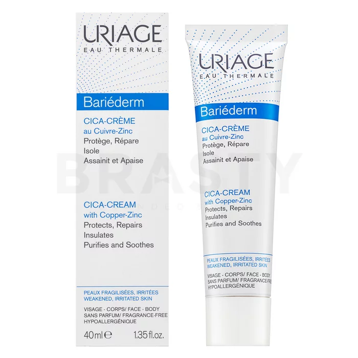 Uriage Bariederm Repairing Cica-cream With Cu-Zn Emulsion calmante para la renovación de la piel 40 ml