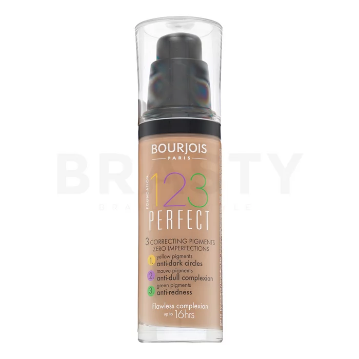 Bourjois 123 Perfect Foundation folyékony make-up az arcbőr hiányosságai ellen 54 Beige 30 ml