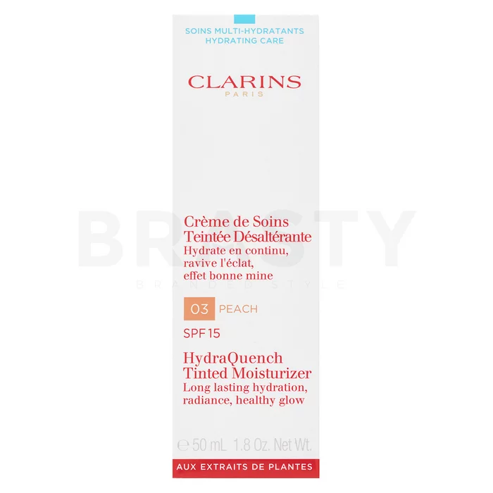 Clarins HydraQuench tonizirajoča in vlažilna emulzija Tinted Moisturizer SPF15 03 Peach 50 ml