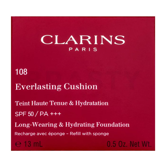 Clarins Everlasting Cushion Foundation - Refill dlouhotrvající make-up náhradní náplň 108 Sand 13 ml