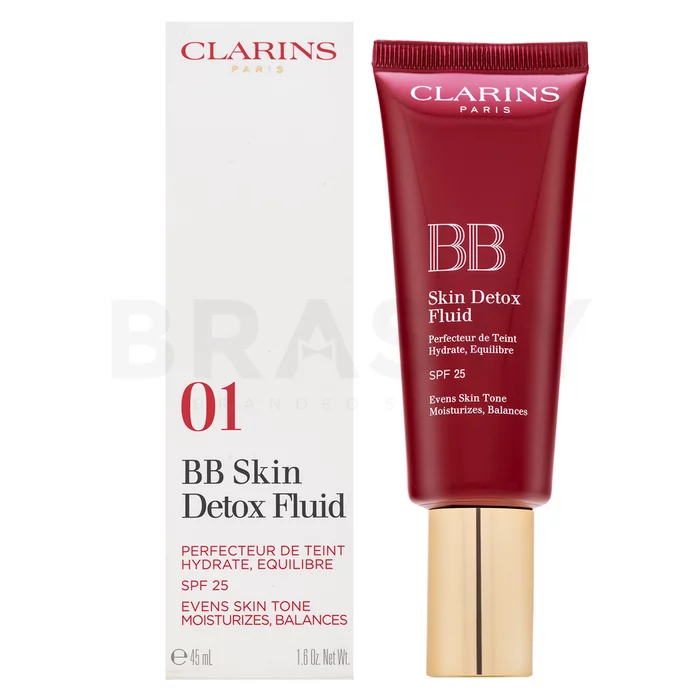 Clarins BB Skin Detox Fluid BB crème om de huidskleur te egaliseren 01 Light 45 ml