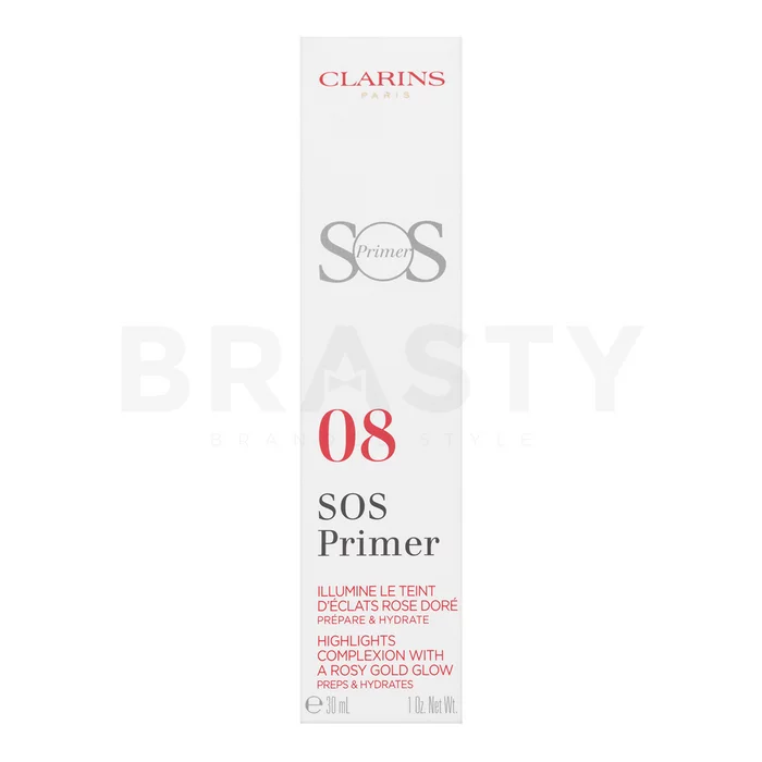 Clarins SOS Primer Osnova za temeljni premaz proti nepravilnostim na koži 08 Rosy Gold Pearls 30 ml