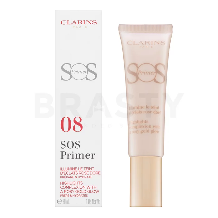 Clarins SOS Primer Osnova za temeljni premaz proti nepravilnostim na koži 08 Rosy Gold Pearls 30 ml