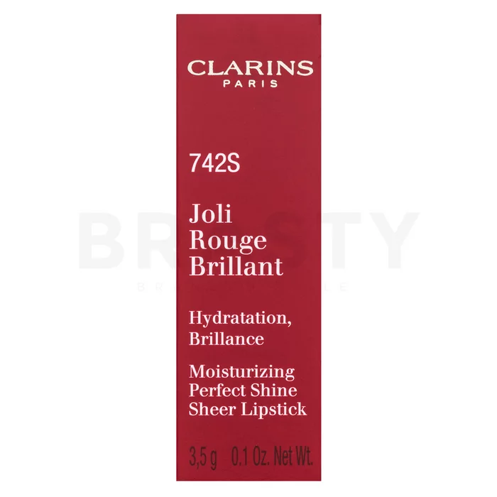 Clarins Joli Rouge Brillant Lipstick negovalna šminka z bisernim sijajem 742S Joli Rouge 3,5 g