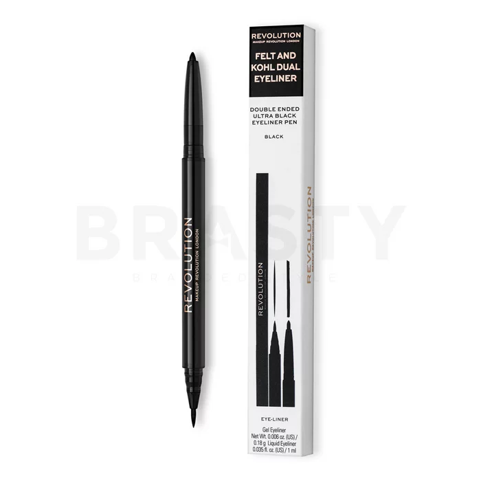 Makeup Revolution Awesome Dual Eyeliner Felt & Kohl dvostrana olovka za oči 0,2 g