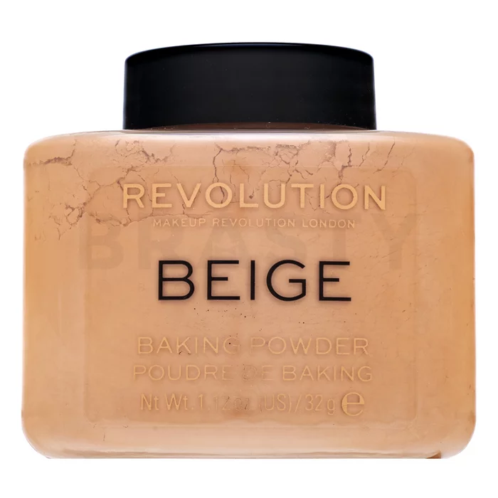 Makeup Revolution Baking Powder púder az egységes és világosabb arcbőrre Beige 32 g