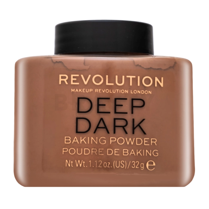 Makeup Revolution Baking Powder púder az egységes és világosabb arcbőrre Deep Dark 32 g