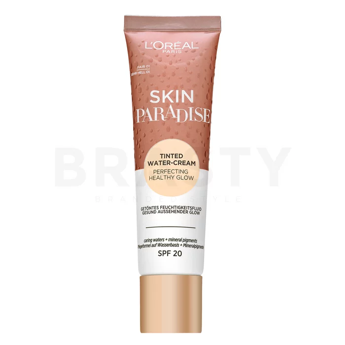 L´Oréal Paris Skin Paradise SPF20 Tinted Water-Cream tonizirajoča in vlažilna emulzija za enotno in sijočo polt 01 Fair 30 ml