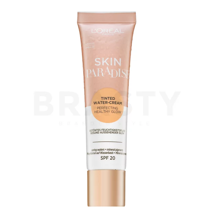 L´Oréal Paris Skin Paradise SPF20 Tinted Water-Cream tonizirajoča in vlažilna emulzija za enotno in sijočo polt 01 Light 30 ml