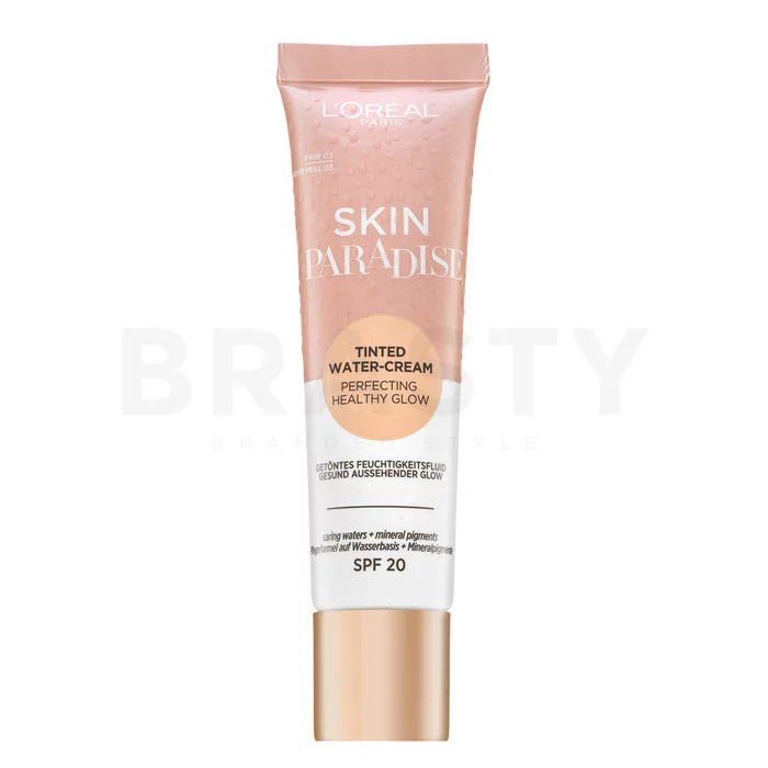 L´Oréal Paris Skin Paradise SPF20 Tinted Water-Cream tonizirajoča in vlažilna emulzija za enotno in sijočo polt 03 Fair 30 ml
