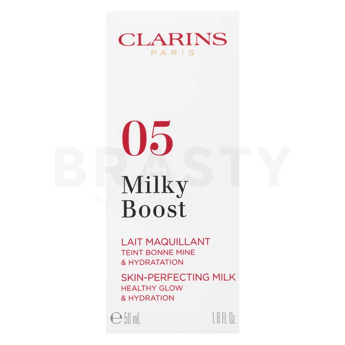 Clarins Milky Boost Foundation tonifiërende en hydraterende emulsie voor een uniforme en stralende teint 05 Sandalwood 50 ml