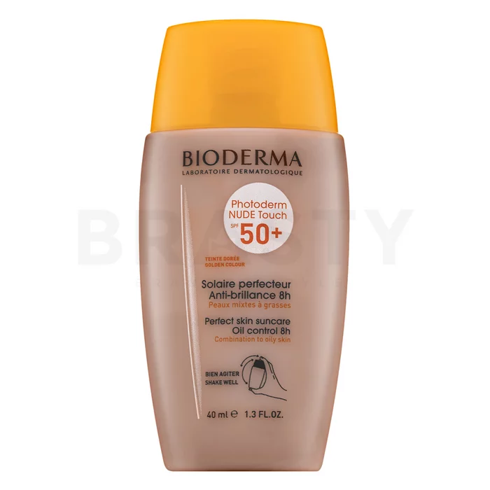 Bioderma Photoderm Nude Touch Perfect Skin SPF 50+ Golden Colour loțiune de protecție solară pentru piele normală / combinată 40 ml